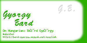 gyorgy bard business card